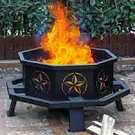 35 Inch Octagonal Fire Pit,Outdoor Fire Pit,Wood Burning Firepit,Bonfir<wbr/>e