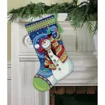 Needlepoint Kit ~ Dimenisons Happy Snowman Christmas Stocking #71-09143