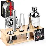 Bartender Kit Cocktail Shaker Set with Stand Bar Tool Bar Set for Drink Mixin...