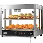 VEVOR 2-Tier Commercial Food Warmer Countertop Pizza Cabinet with Water Tray