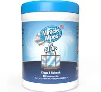 Miraclewipes for Glass, Disposable and Streak Free Cleaning Wipes for Mirrors, W