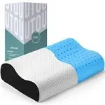 UUTOUU Contour Memory Foam Pillow Neck Pillows for Pain Relief Sleeping Cooling Gel Ventilated Cervical Pillow