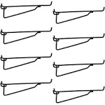 Pegboard Shelf Hooks, 8Pack 8" Black Metal Utility Hook Set, 1/4 inch Peg Board Organizer Accessories, Shelves and Baskets Brackets, Display and