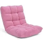 Adjustable 14-Position Cushioned Floor Chair - Pink