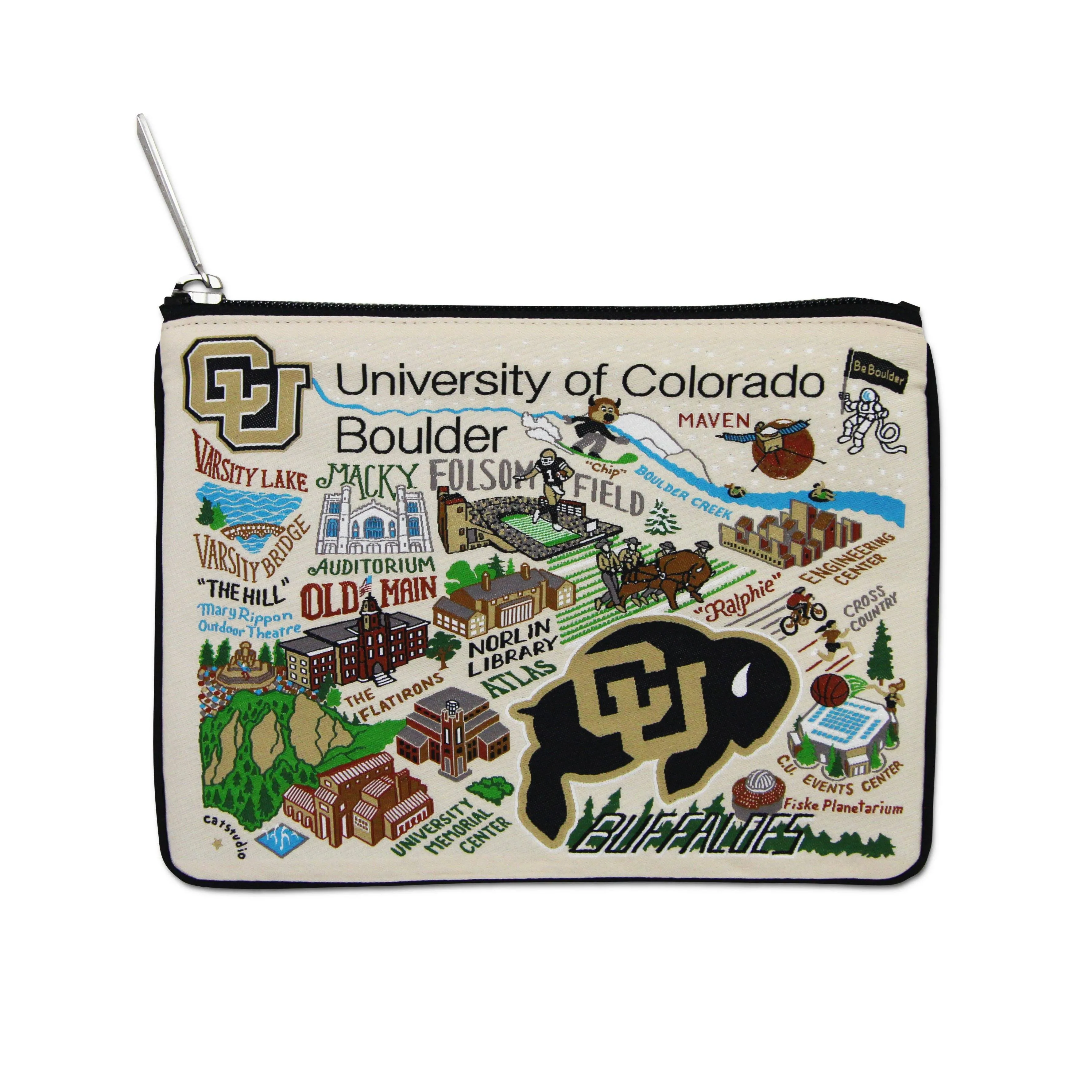 Catstudio Zipper Pouch, University of Colorado Boulder Travel Toiletry Bag, 5 x 7", Ideal Makeup Bag, Dog Treat Pouch, or Purse Pouch to Organize Supplies for Grads & Alumni