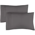 King Size Dark Grey Pillowcase Set Extra Soft Hotel Quality - Machine Washabl...