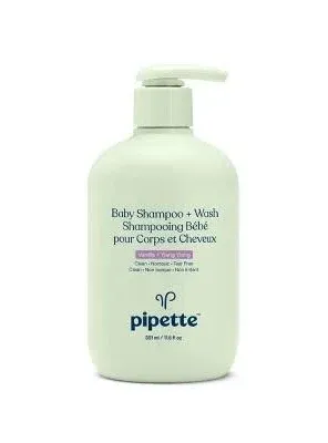 Pipette Baby Shampoo and Body Wash - Vanilla + Ylang Ylang, Tear-Free Bath Time, Hypoallergenic, Moisturizing Plant-Derived Squalane, Non-Toxic, Sulfate Free, 11.8 fl oz