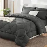 CozyLux King Bed in A Bag 7-Pieces Comforter Sets with Comforter and Sheets Dark Grey All Season Bedding Sets with Comforter, Pillow Shams, Flat