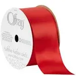 Offray Double Face Satin Ribbon, Red