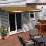 ALEKO Retractable Patio Awning 10 X 8 Ft Deck Sunshade Sand Color