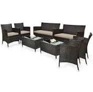 Rattan Outdoor 8-Piece Patio Furniture Set