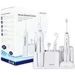 Aquasonic Home Dental Center Ultra Sonic Rechargeable Electric Toothbrush & Smart Water Flosser - Complete Family Oral Care System - 10 Attachments