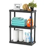 USA 3-Tier Heavy Duty Shelving Unit, 48&#034; Fixed Height, Medium Storage Shelf O...