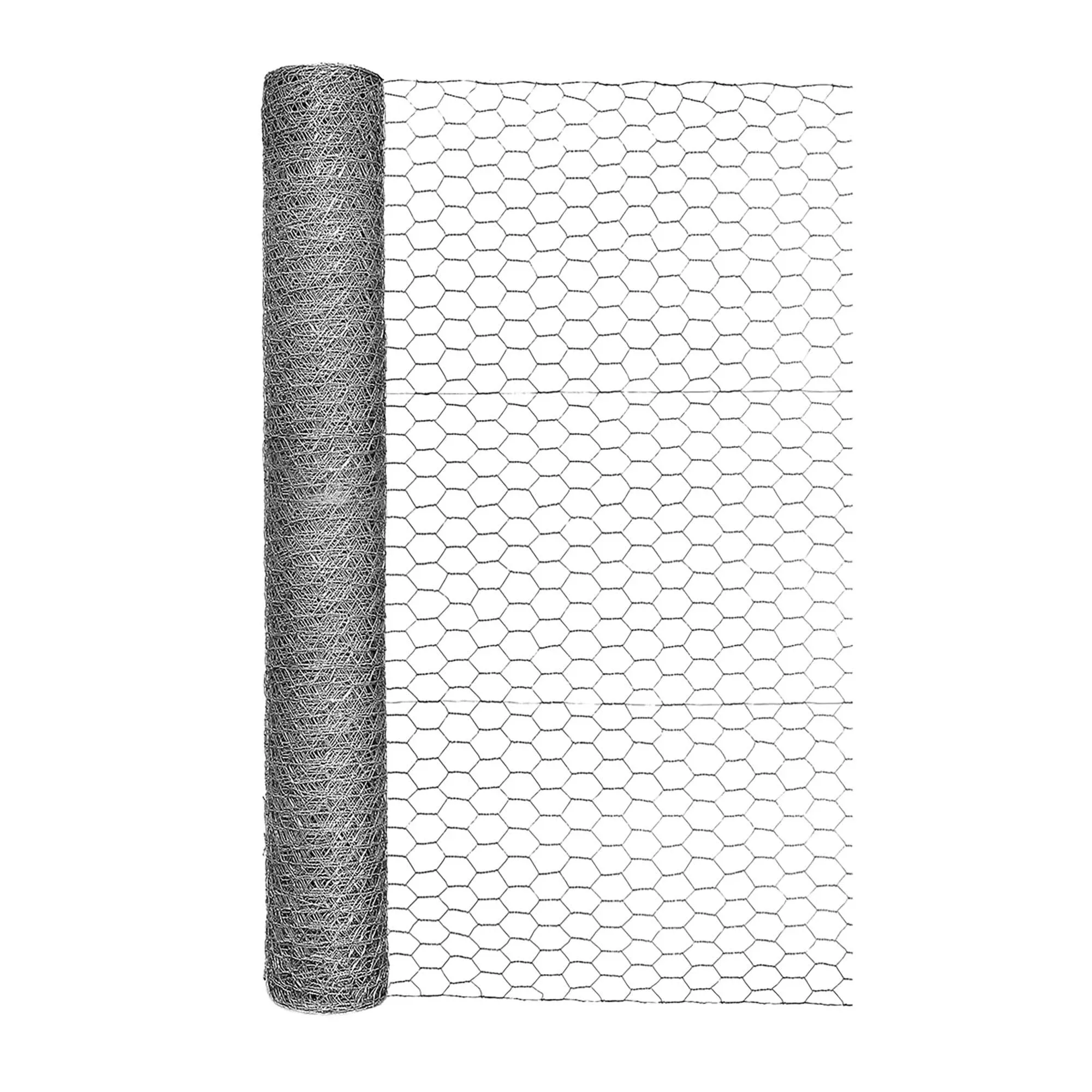 Galvanized Steel Gray Poultry Netting - 36 in x 50 ft - Rolled Wire Netting