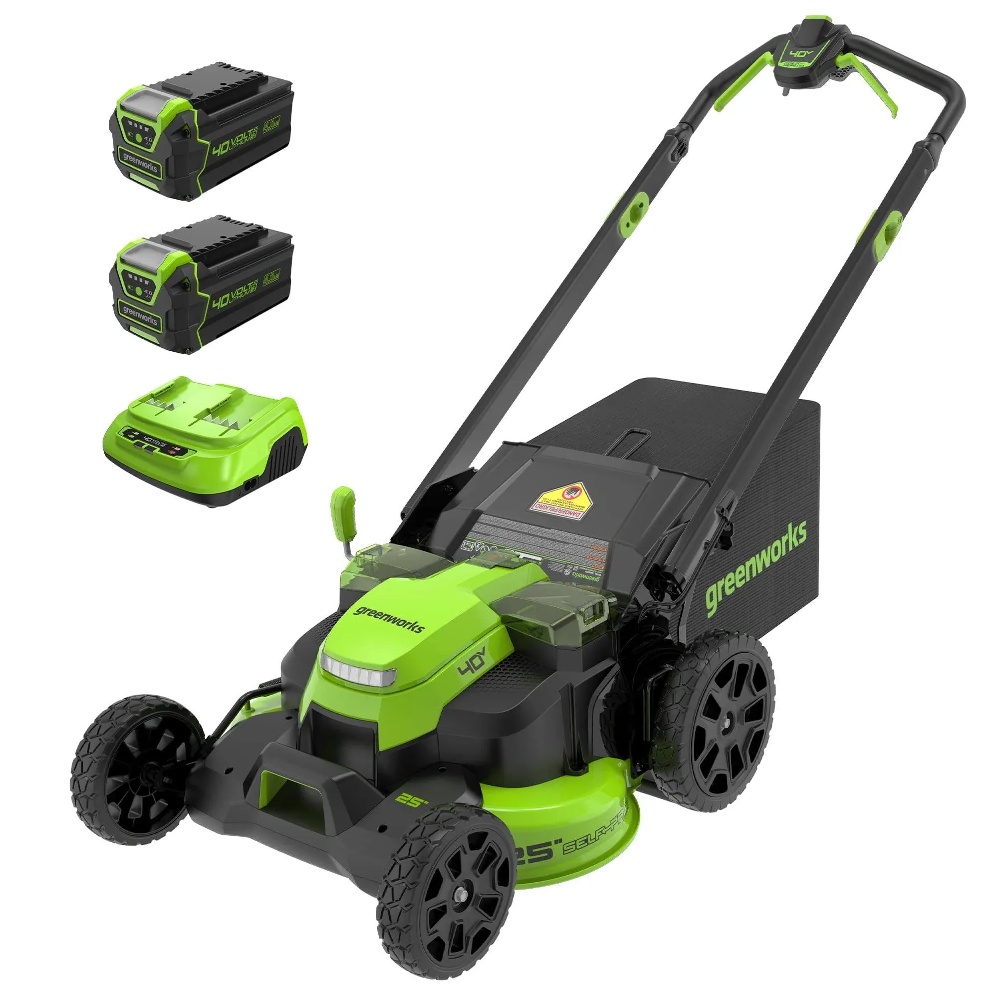 greenworkstools-40V 25" Cordless Battery Brushless Dual Blade Self-Propelled Lawn ...