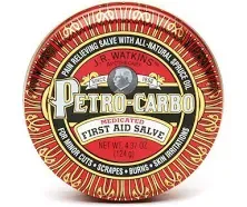 JR Watkins PAIN RELIEVING SALVE 4.3oz cuts burns scrapes PETRO-CARBO 07/2024