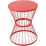 Fern Outdoor 16 inch Iron Side Table , Matte Red