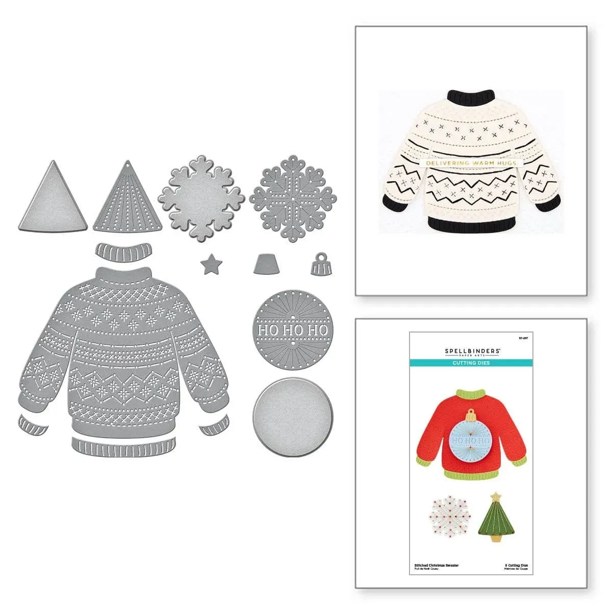 Spellbinders Stitched Christmas Sweater Etched Dies from The Christmas Collection