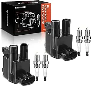 A-Premium 2x Ignition Coil Pack and 4x Iridium Spark Plugs Compatible with Toyota Camry 1997-2001, RAV4 1998-2000, Solara 1999-2001, L4 2.0L 2.2L