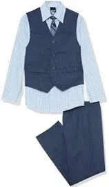 IZOD Baby Boys' 4-Piece Set with Collared Dress Shirt, Pants, Tie, and Vest