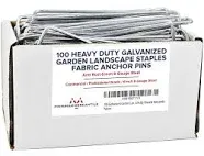 Pinnacle Mercantile USA Made 200 Pack Garden Landscape Staples Weed Barrier Fabric Stakes Galvanized 6 inch Pins Anti Rust Sod Staple 11 Gauge Steel