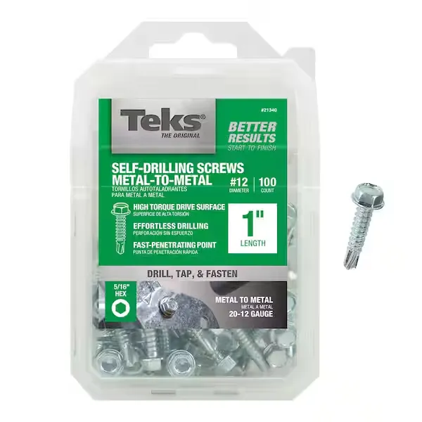 Teks Screws, Self-Drilling, Metal-to-Metal, 1 Inch Length - 100 screws