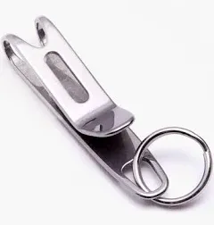 KeySmart KS801-SS Nano Clip Pocket/Purse Clip Keychain, Stainless Steel