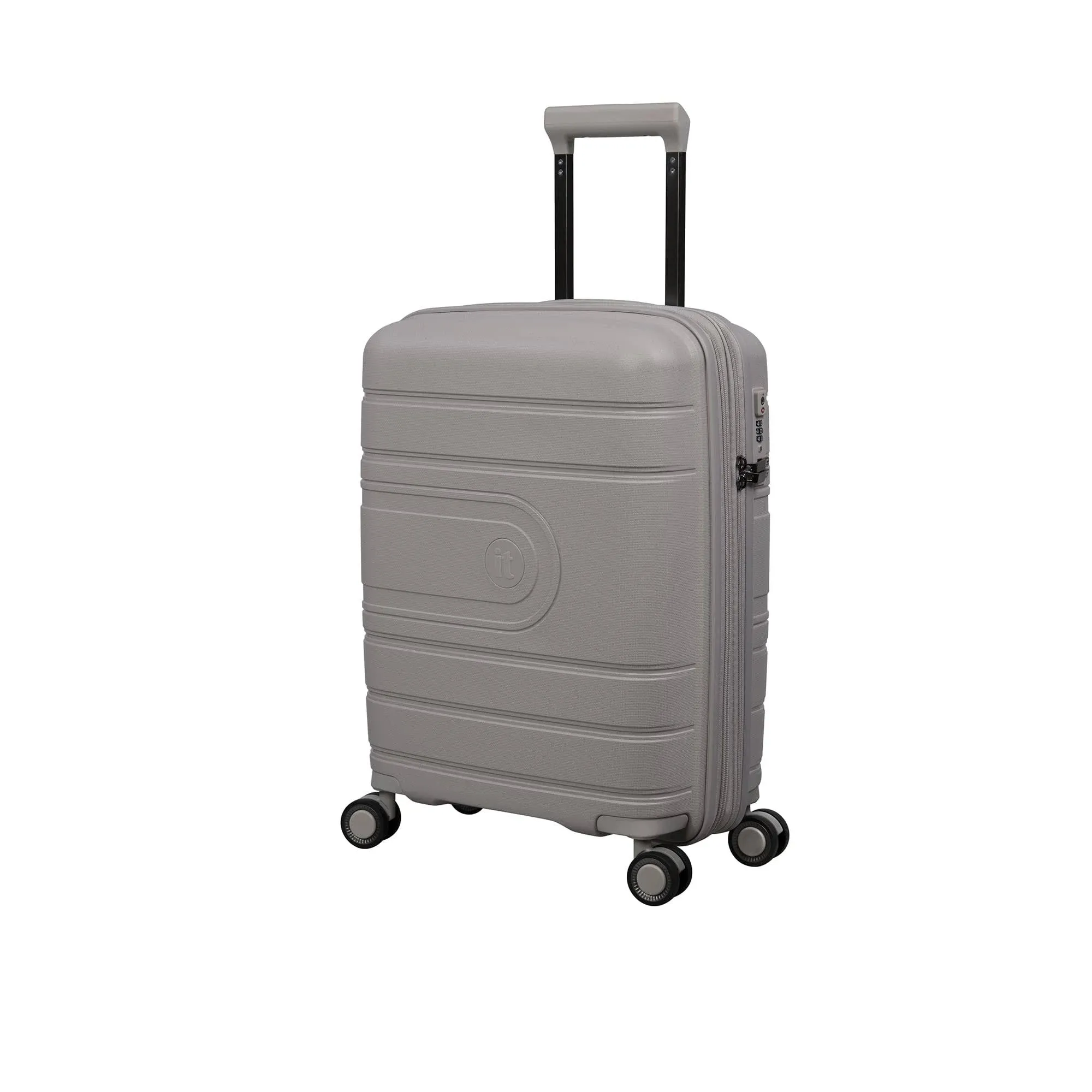 It Luggage Eco Tough 21" Hardside Carry-On 8 Wheel Expandable Spinner, Silver Lining