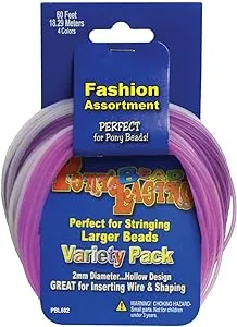 "Pony Bead Lacing Variety Pack 60\\\\' Pastel Colors"