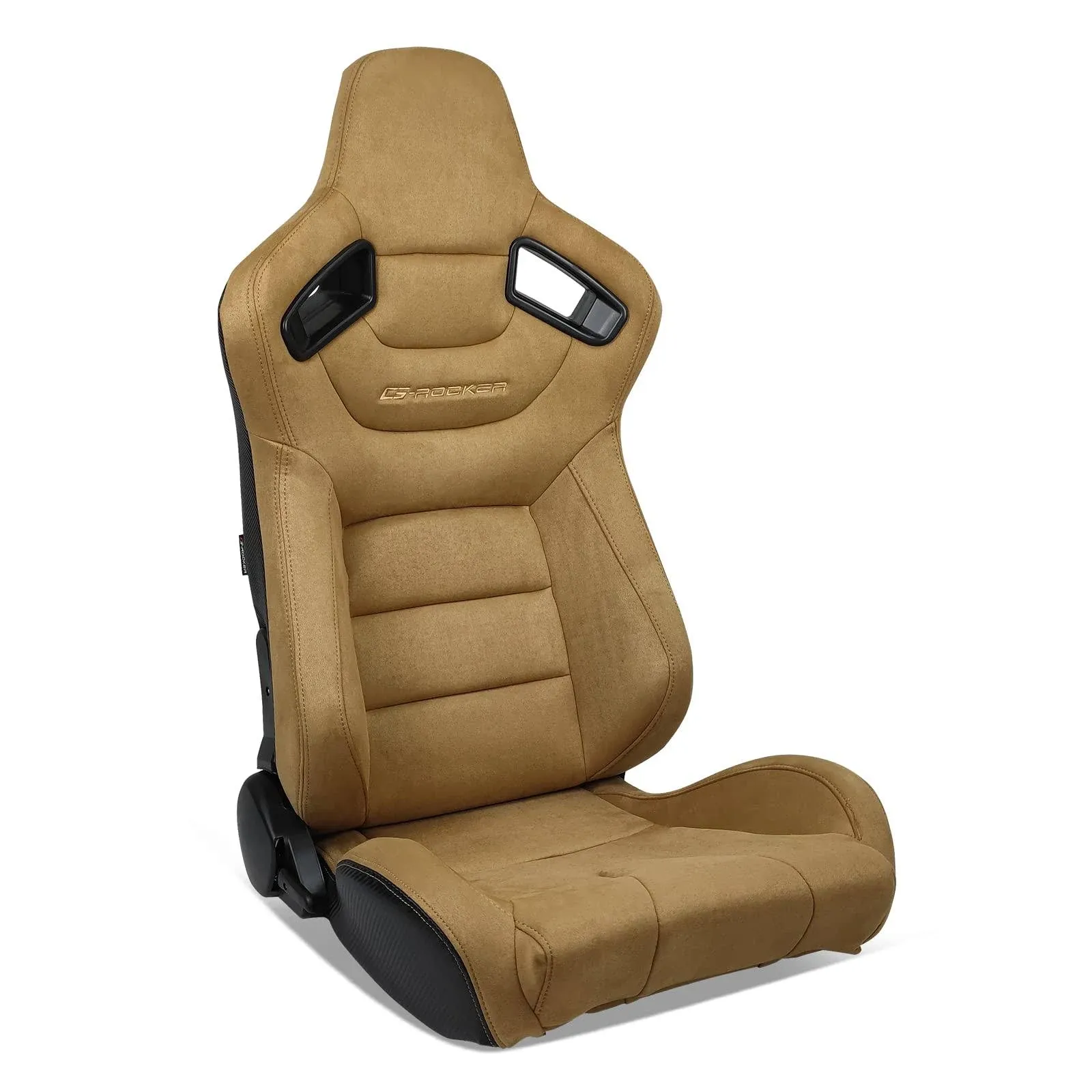 Reclinable Racing seat Right Passenger + Dual slider Brown Suede &amp;Carbon Leather