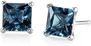 Peora London Blue Topaz Stud Earrings