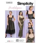 Simplicity Misses' and Women's Corseted Top Dress and Jumpsuit Sewing Pattern Packet by Madalynne Intimates, Design Code S9850, Sizes XS-S-M-L-XL, Multicolor