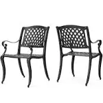 Christopher Knight Home Marietta Outdoor Cast Aluminum Dining Chairs