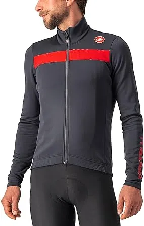 Castelli Men's Puro 3 Jersey FZ, Fleece Insulated Long Sleeve Zip Up with High Collar for Road and Gravel Biking I Cycling