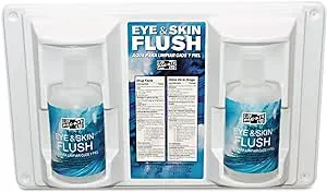 Single Use Eyewash Station, 2 16 oz Bottles Included, Isotonic Buffered Solution, Wall Mount