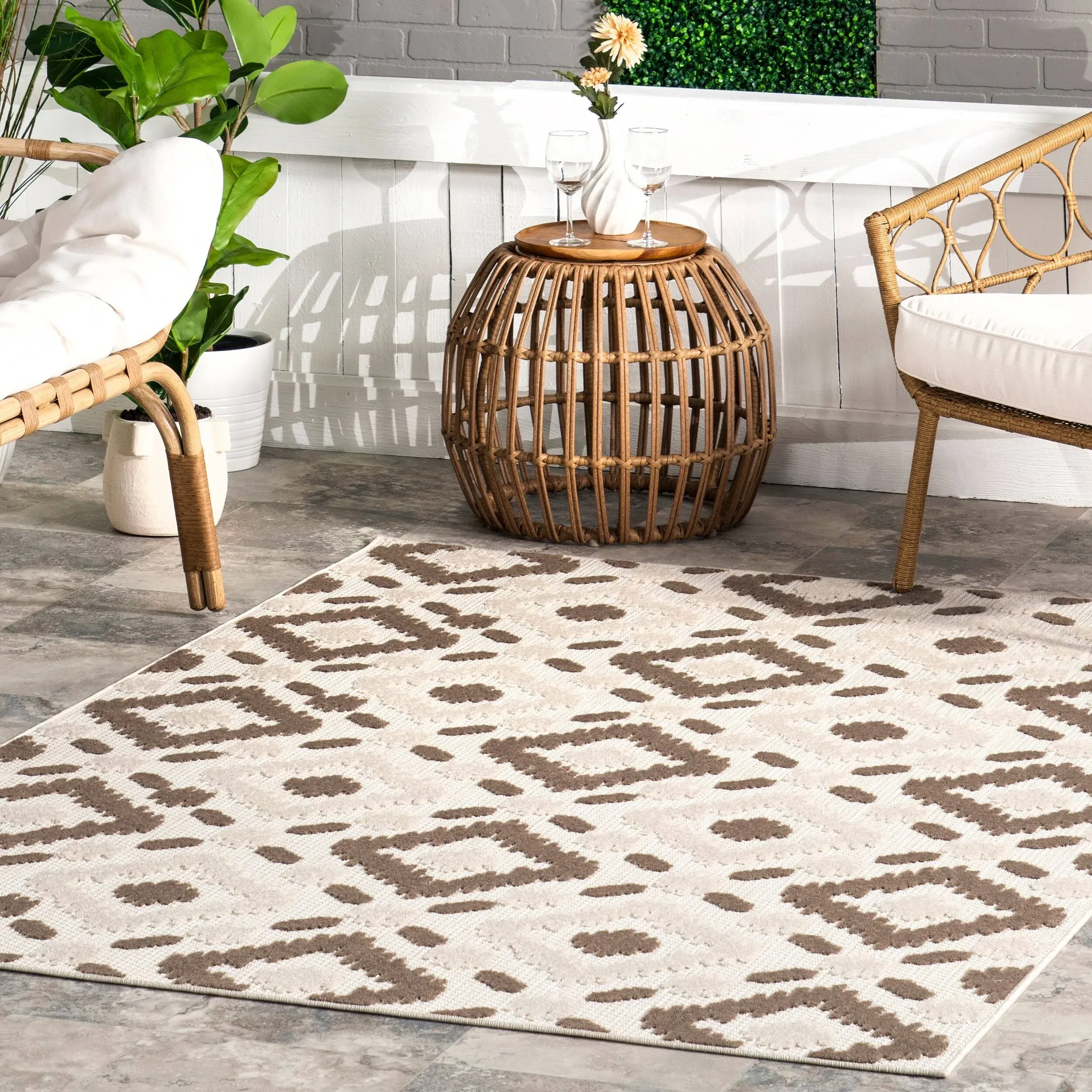 Nuloom Indoor/Outdoor Transitional Labyrinth Area Rug