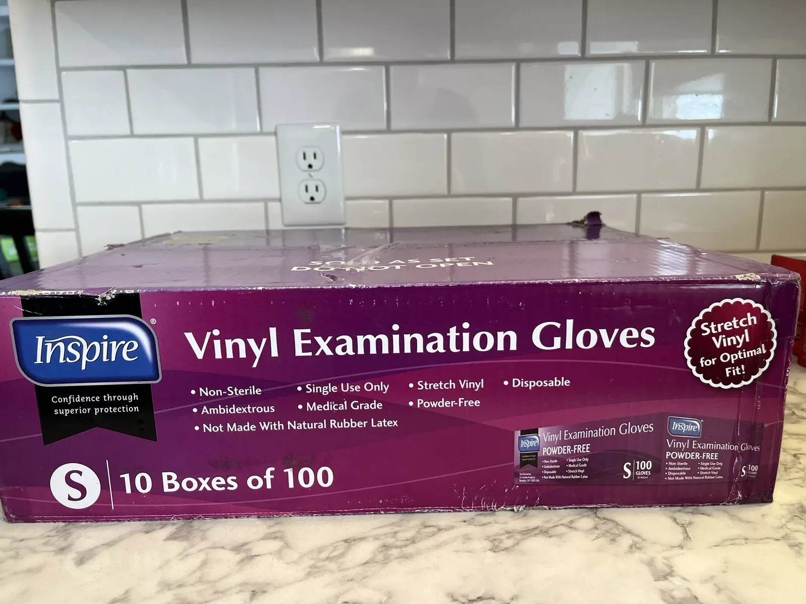 Inspire  Vinyl Exam Gloves | Size Small 1000 count 10 Boxes Of 100 Medical Grade