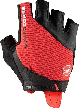 Castelli Red Race Pro V Gloves Summer Cycling, Black/Tan