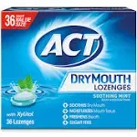 Act Dry Mouth Lozenges Soothing Mint 36 Count