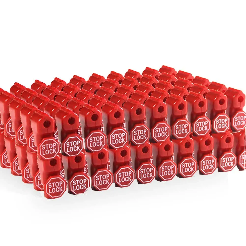 Peg Hook Locks Stop Lock 100pcs Plastic red Stop Locks Retail peg Hook Securi...