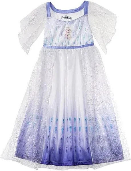 Disney Frozen Girls' Fantasy Nightgown Epilogue Elsa Pajama Sleepwear White / 8