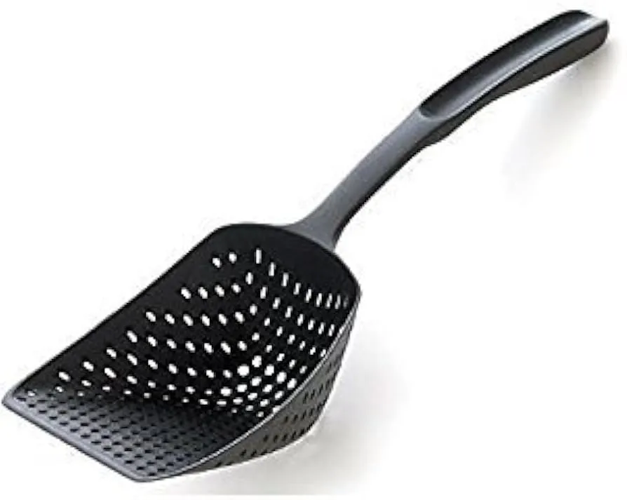 Pampered Chef Scoop N&#039; Drain #1622 Black Nylon Plastic Slotted Strainer Spoon