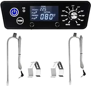 Upgraded Replacement Kit For Pit Boss - Digital Thermostat Panel for PBV3P1/PBV4PS1/PBV5P1 Series Vertical Smoker - Includes Meat Probes, Temp Sensor & Ignition Hot Rod - Grill Parts & Accessories