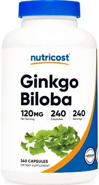 Nutricost Ginkgo Biloba 120mg, 240 Capsules - Extra Strength Ginkgo Biloba Extract - Gluten Free & Non-GMO