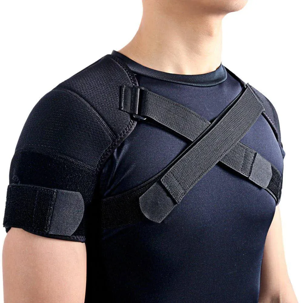 Kuangmi Double Shoulder Support Brace Strap Wrap Neoprene Protector (XXX-Large)