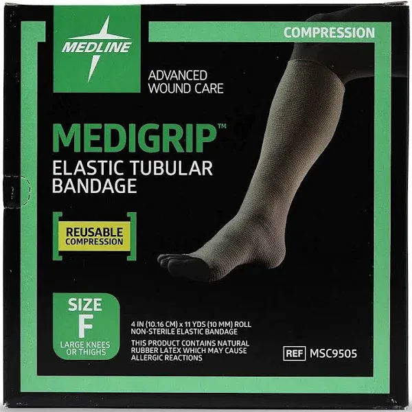 Medline Medigrip LF Elastic Tubular Support Bandage for Large Thighs, Size G: 4-3/4" W (12.07 cm) x 11 yd.