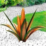 Cubilan Garden Sculpture Statue 4&#034;x3&#034;x17&#034; Metal Agave Plants Decorative Outdoor