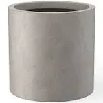  Round Concrete Planter, Modern Style Large 9.8&#034; Dia Solid Weathered Concrete