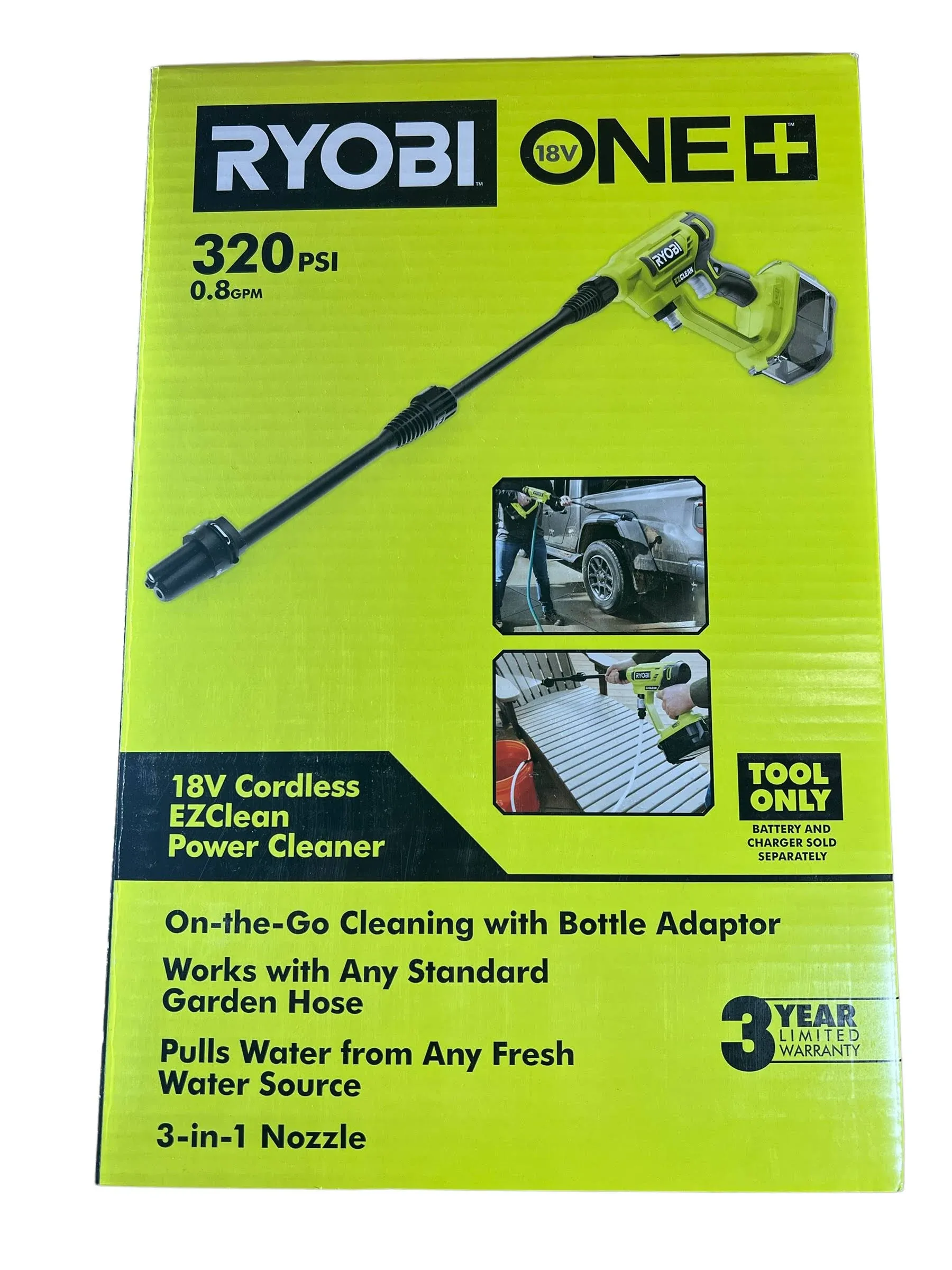 RYOBI 18V Ezclean 320 PSI 0.8 GPM Cordless Cold Water Power Cleaner (Tool Only)