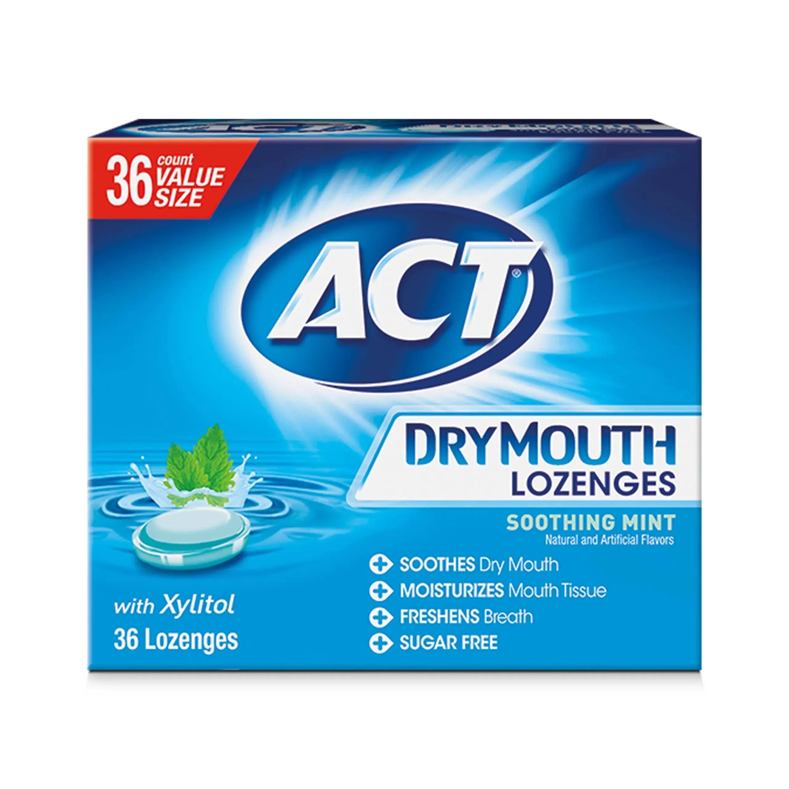 Act Lozenges, Soothing Mint, Dry Mouth,Value Size - 36 lozenges